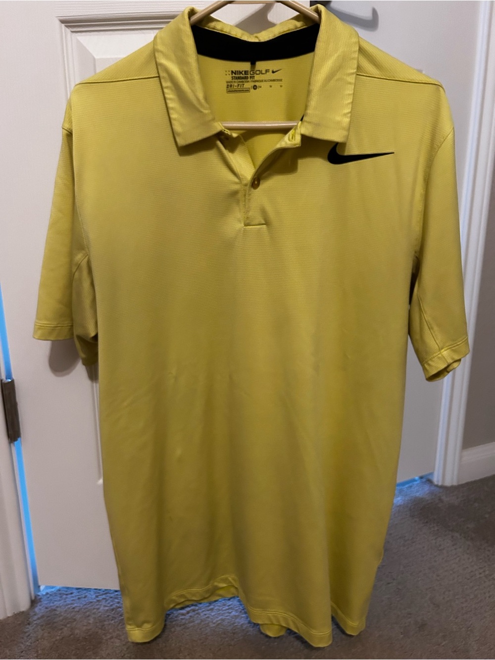 Mens Bright Yellow Medium Nike Golf Polo